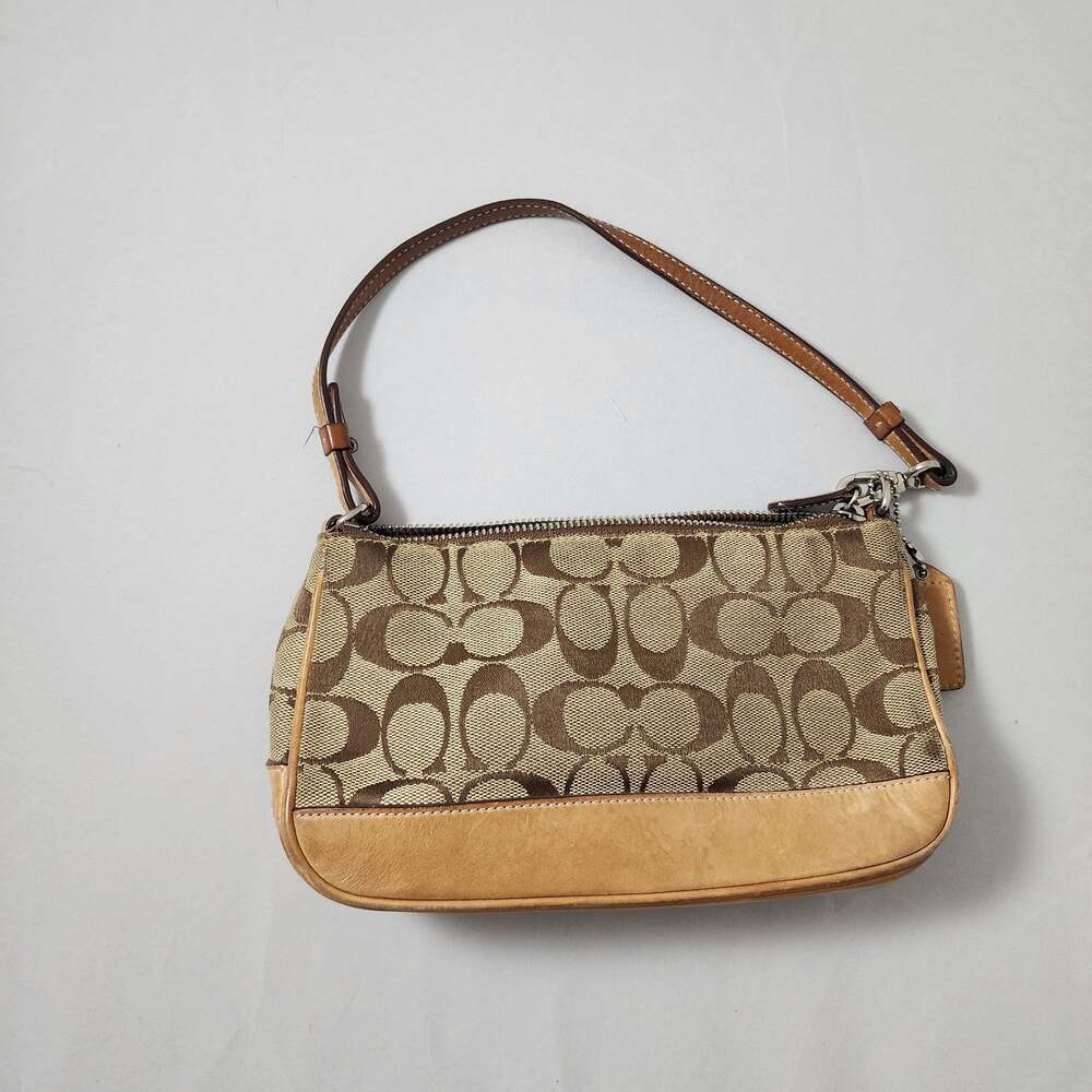 Coach Signature Demi Pouch Fabric & Leather Shoulder Bag J055-6094 with COA